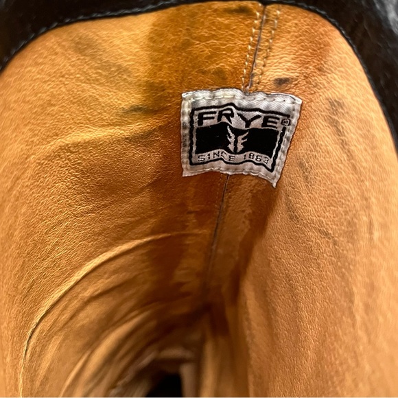 Frye | 'Bethany' Strappy Soft Black Tall Pull-On Leather Boots Size 5.5 - Picture 12 of 15